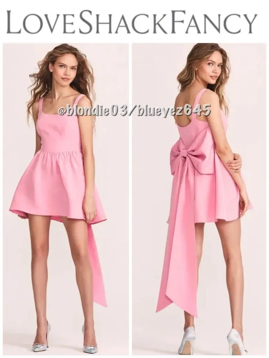 LoveShackFancy “Spin” mini dress in pink 6 - Picture 1 of 5